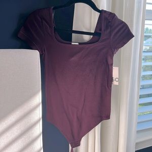 SO brand ribbed short sleeve bodysuit